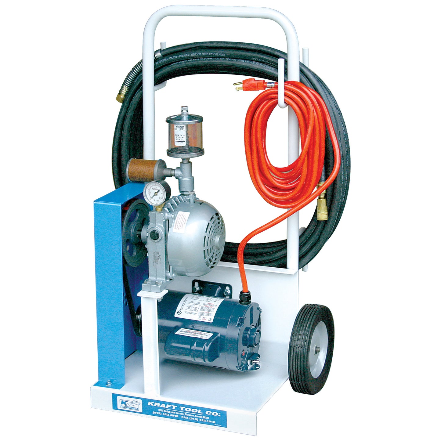 Kraft Compressor, Motor, Hose and Cart for Texture Units