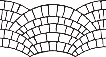 Cobble Fan (Original Paper) concrete stencil pattern
