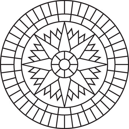 Compass concrete stencil pattern