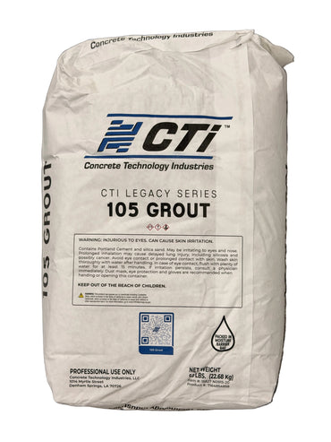 Bag of CTI Grout on a concrete surface