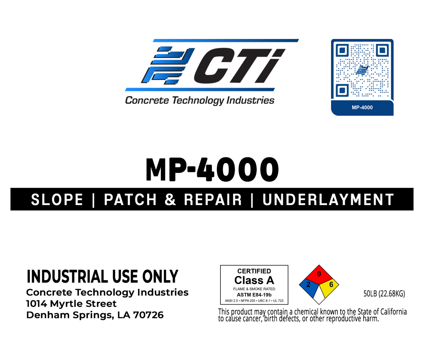 MP-4000 - MULTI PURPOSE CONCRETE REPAIR MIX (50 LBS)