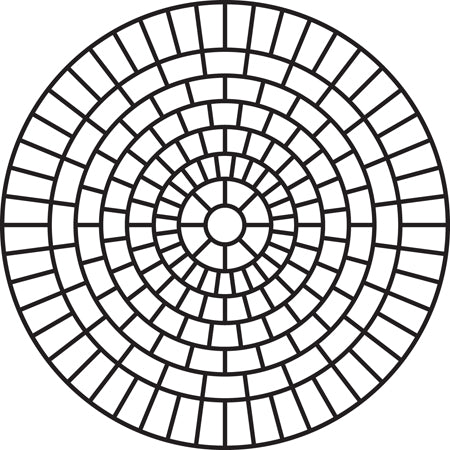 Large Brick Rosette concrete stencil pattern
